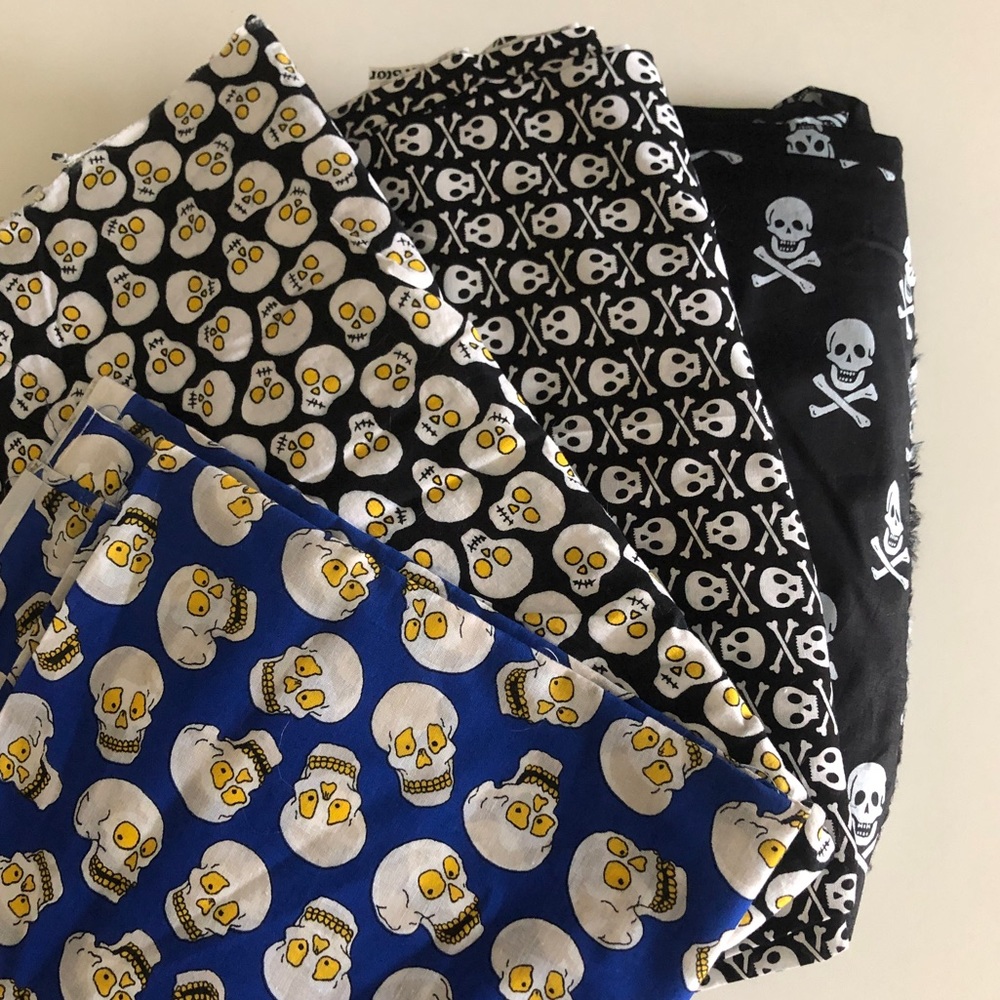 4 kinds of Cotton Skull Halloween Fabrics